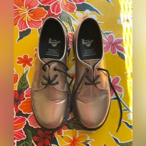 Doc Martens Rose Gold Vegan Derby Oxfords NWT Sz 8
